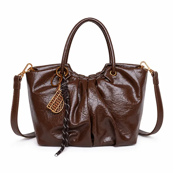 Dark_Brown_Mini_Bucket_Bag_Adjustable_Sling_Bag_Charm_Faux_Leather_For_Women