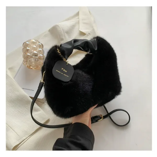 SANTORINI_Fury_Fur_Sling_bag_for_women_Latest_|_Soft_Fur_Hand_&_Crossbody_bag_For_woman_with_Strap_and_Zippered_Compartment.