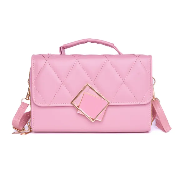 Pink_Mini_Sling_Bag_Crossbody_Quilted_Pu_Leather_Purse_Dual_For_Women