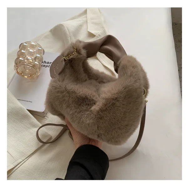 SANTORINI_Fury_Fur_Sling_bag_for_women_Latest_|_Soft_Fur_Hand_&_Crossbody_bag_For_woman_with_Strap_and_Zippered_Compartment.