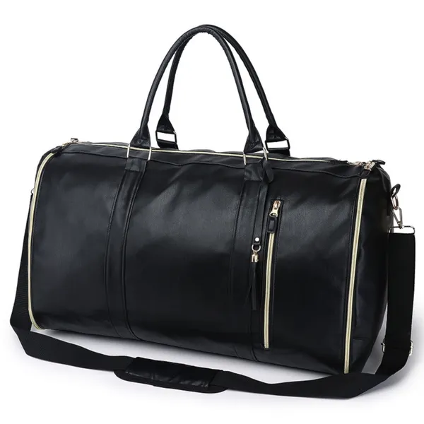 Black_Foldable_Duffle_Bag_Travel_Convertible_Carry_On_Large_Size_Garments_For_Women