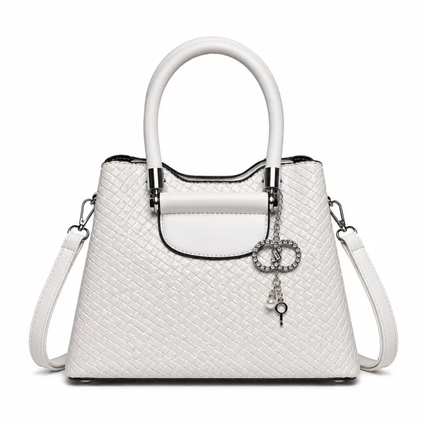 White_Vexa_Textured_Satchel_Handbag_3_Compartments_Mini_Top_Handle_Bag_For_Women