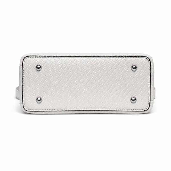 White_Vexa_Textured_Satchel_Handbag_3_Compartments_Mini_Top_Handle_Bag_For_Women