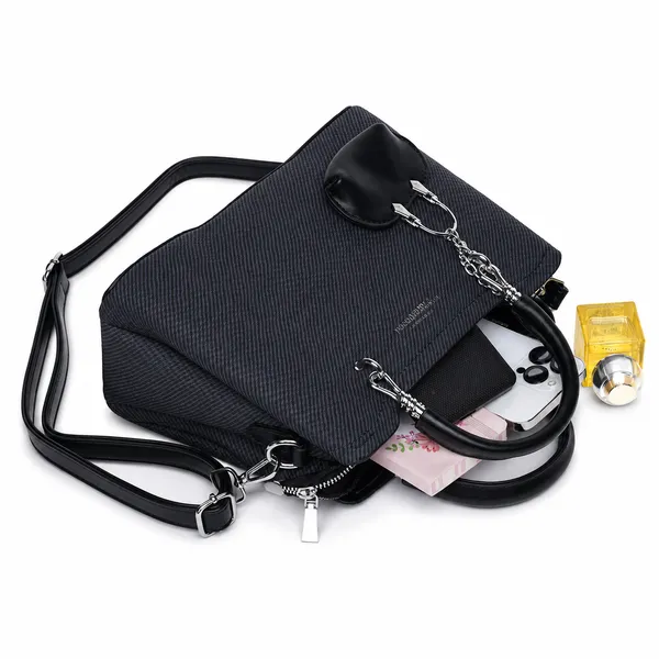 Black_Small_Satchel_Bag_3_Compartment_Sling_Strap_Structured_Small_For_Women