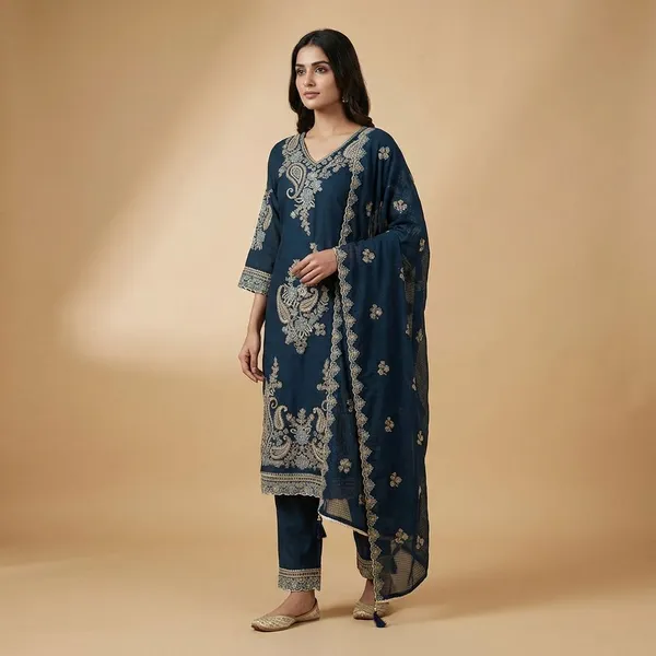 Navy_Blue_Cotton_Stright_Cut_For_Women