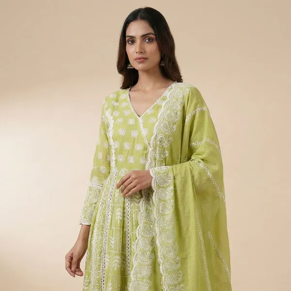 Mahendi_Green_Mal_Cotton_Anarkali_For_Women