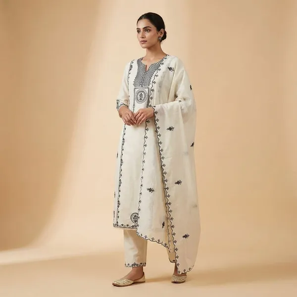 White_Cotton_Stright_Cut_Kurta_Set_For_Women