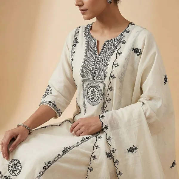 White_Cotton_Stright_Cut_Kurta_Set_For_Women