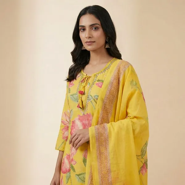 Yellow_Mal_Cotton_Anarkali_Kurta_Set_For_Women