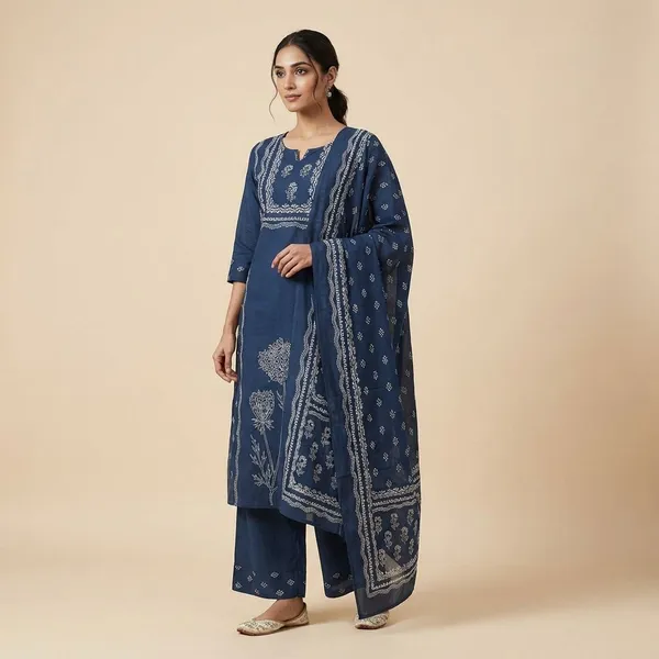 Navy_Blue_Cotton_Plazzo_Kurta_Set_For_Women
