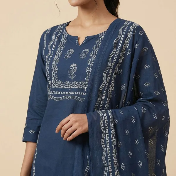 Navy_Blue_Cotton_Plazzo_Kurta_Set_For_Women