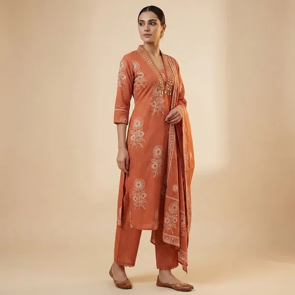 Rust_Orange_Cotton_Printed_For_Women