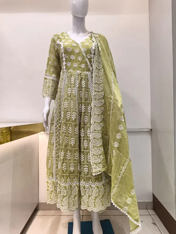 Mahendi_Green_Mal_Cotton_Anarkali_For_Women