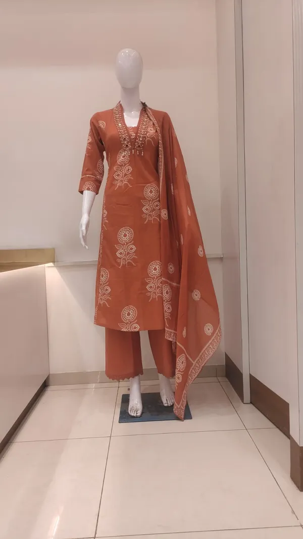 Rust_Orange_Cotton_Printed_For_Women