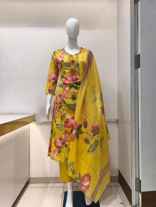 Yellow_Mal_Cotton_Anarkali_Kurta_Set_For_Women
