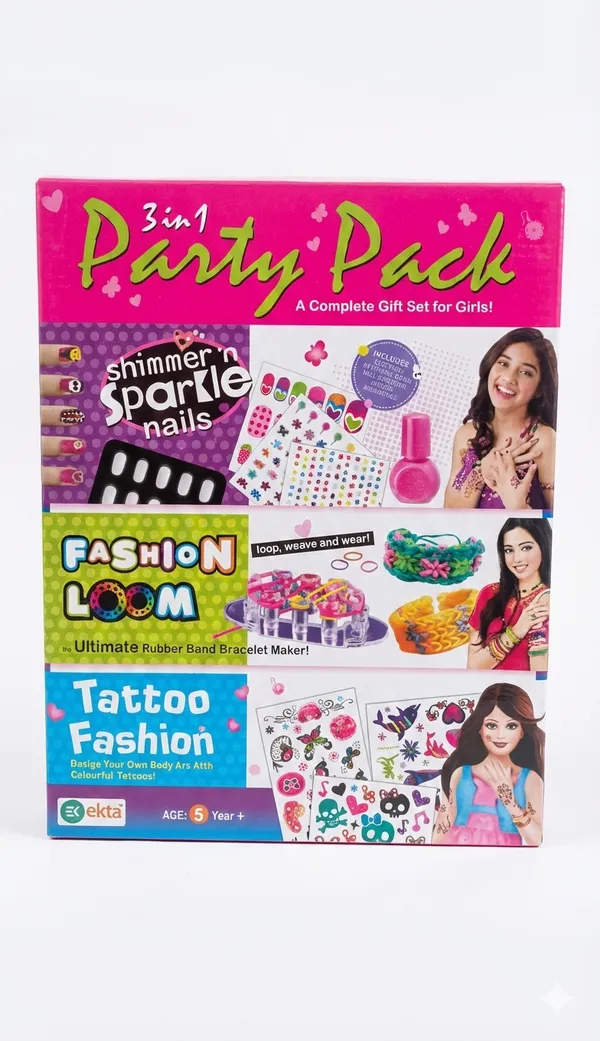 Multicolor_3_In1_Party_Pack_Kit_Sparkle_Nails_|_Fashion_Loom_Tattoo_Fashion