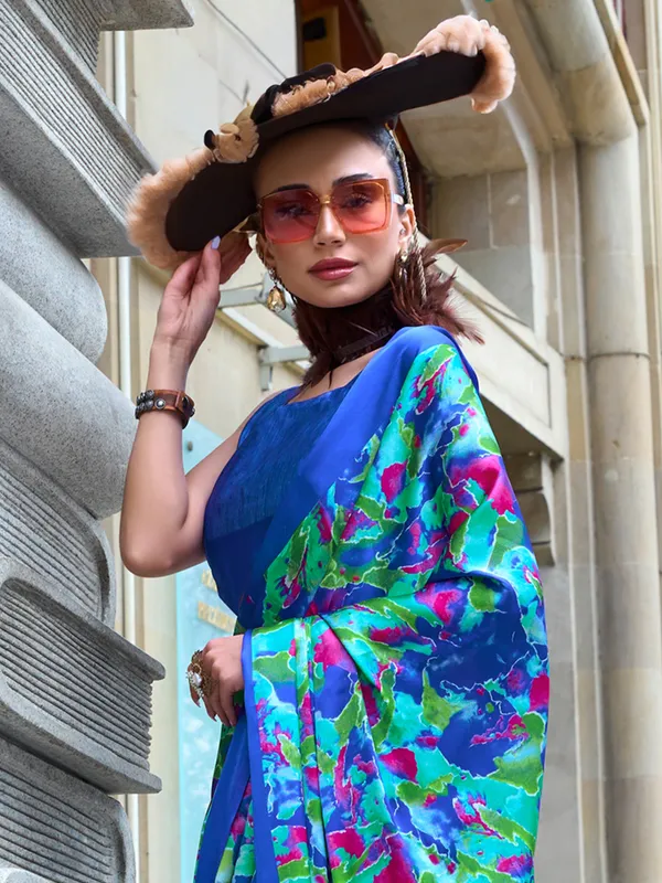 Women's_Crepe_Light_Blue_Printed_Designer_Saree_With_Blouse_Piece