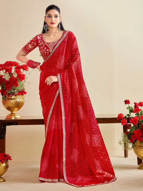 Women's_Georgette_Red_Embroidered_Designer_Saree_With_Blouse_Piece