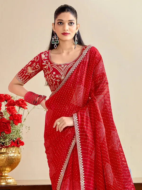Women's_Georgette_Red_Embroidered_Designer_Saree_With_Blouse_Piece