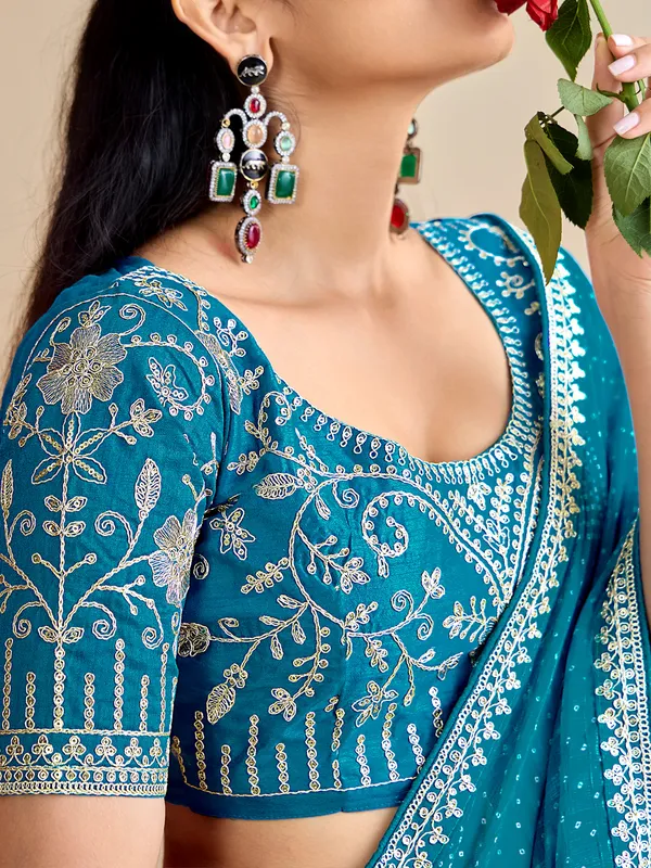 Women's_Georgette_Light_Blue_Embroidered_Designer_Saree_With_Blouse_Piece
