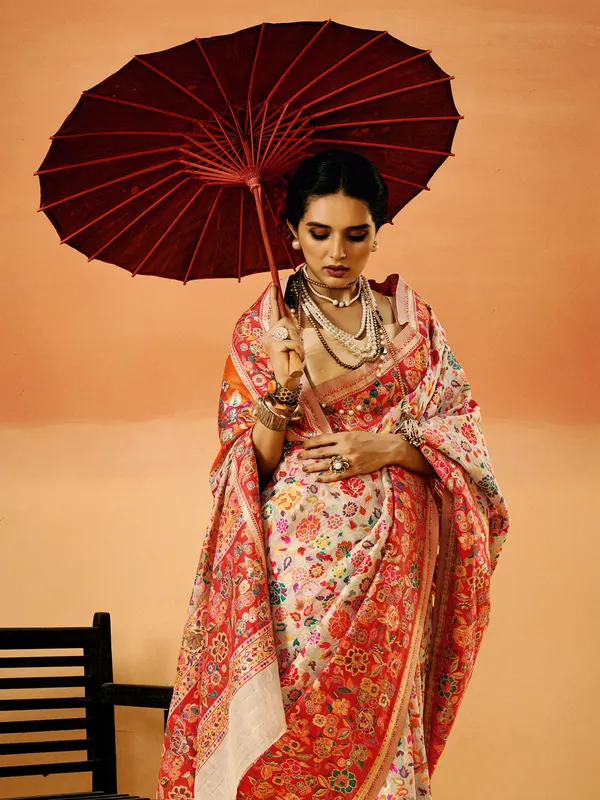 Women's_Cotton_Silk_Cream_Woven_Design_Designer_Saree_With_Blouse_Piece