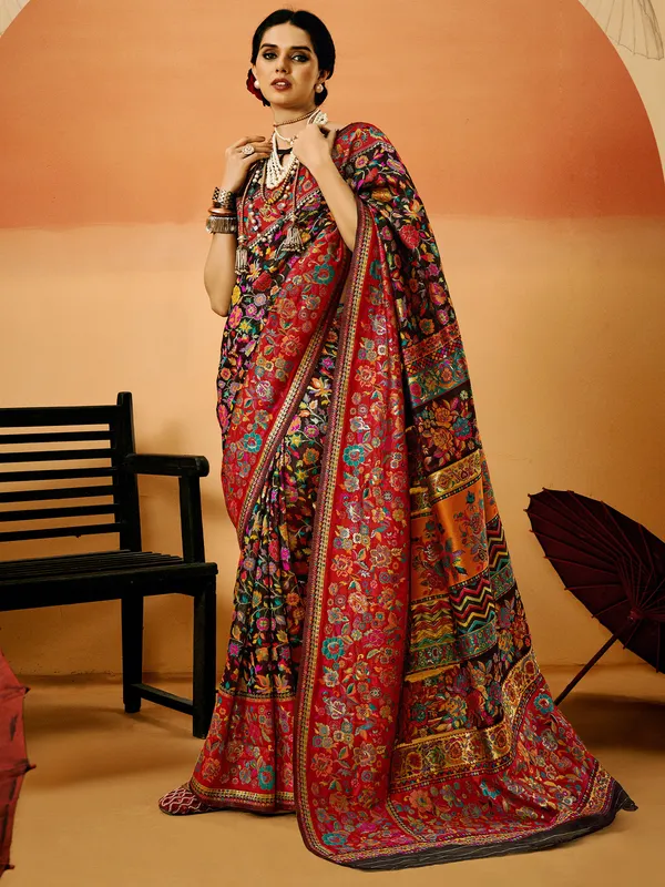 Women's_Cotton_Silk_Black_Woven_Design_Designer_Saree_With_Blouse_Piece