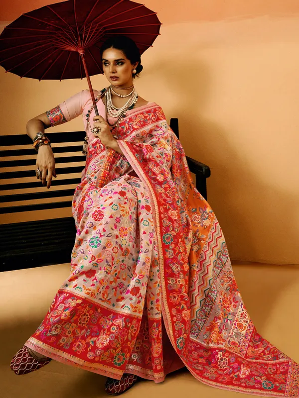 Women's_Cotton_Silk_Pink_Woven_Design_Designer_Saree_With_Blouse_Piece