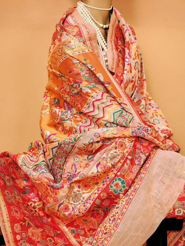 Women's_Cotton_Silk_Peach_Woven_Design_Designer_Saree_With_Blouse_Piece