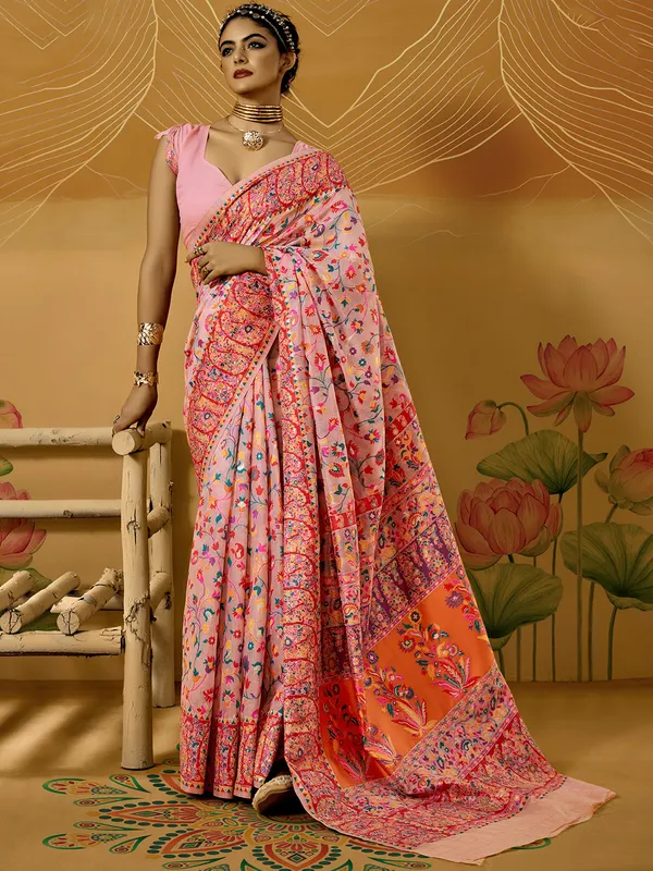 Women's_Cotton_Silk_Pink_Woven_Design_Designer_Saree_With_Blouse_Piece