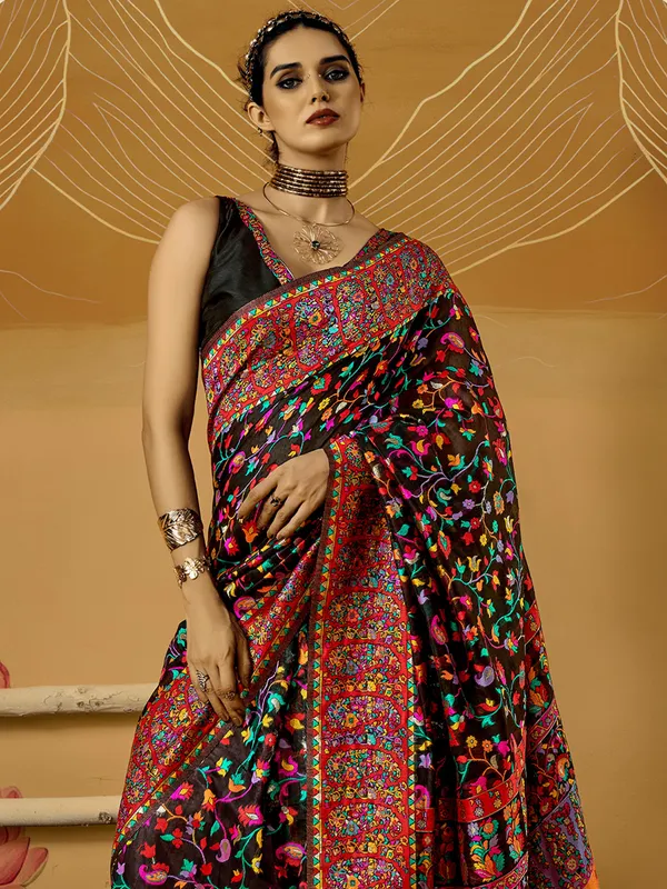Women's_Cotton_Silk_Black_Woven_Design_Designer_Saree_With_Blouse_Piece