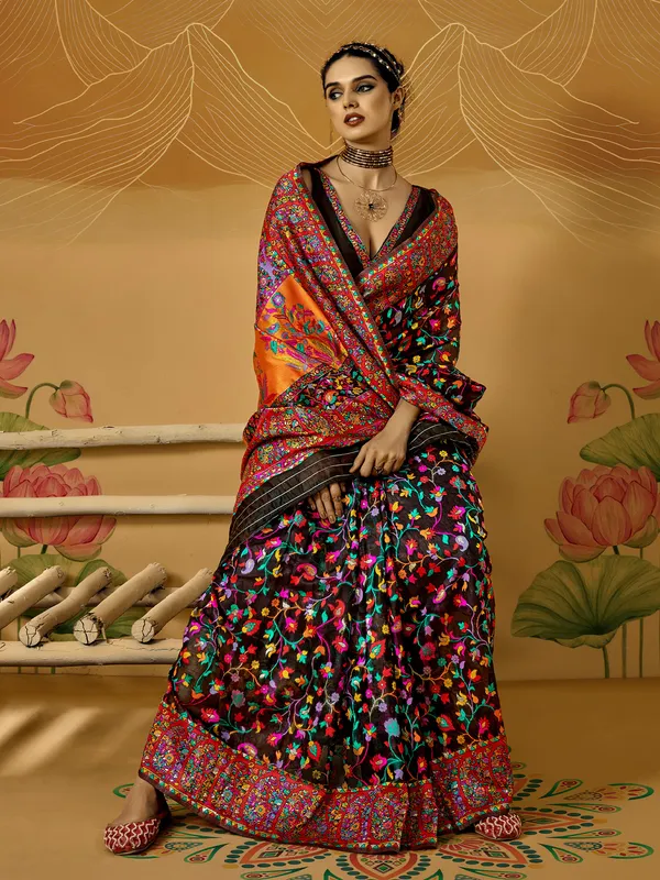 Women's_Cotton_Silk_Black_Woven_Design_Designer_Saree_With_Blouse_Piece