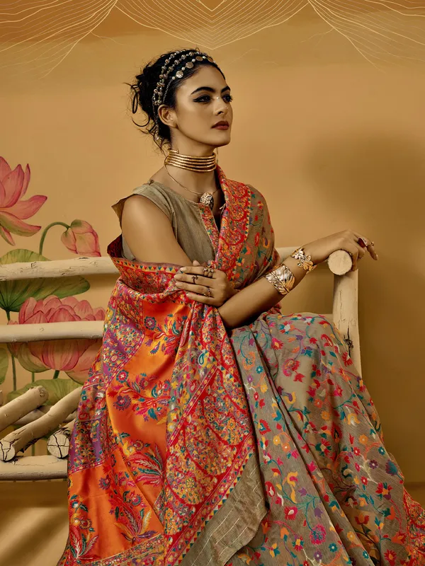 Women's_Cotton_Silk_Beige_Woven_Design_Designer_Saree_With_Blouse_Piece