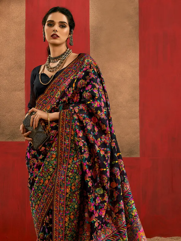 Women's_Cotton_Silk_Black_Woven_Design_Designer_Saree_With_Blouse_Piece