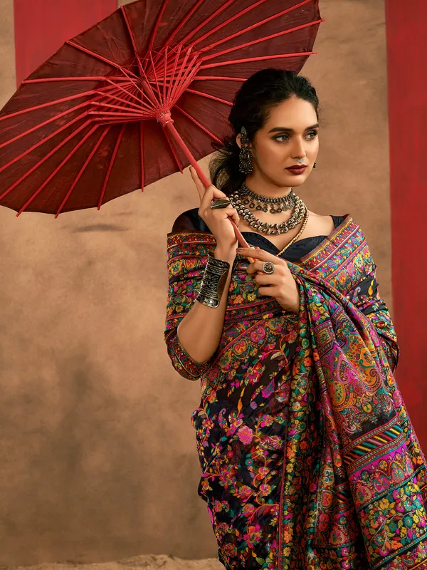 Women's_Cotton_Silk_Black_Woven_Design_Designer_Saree_With_Blouse_Piece