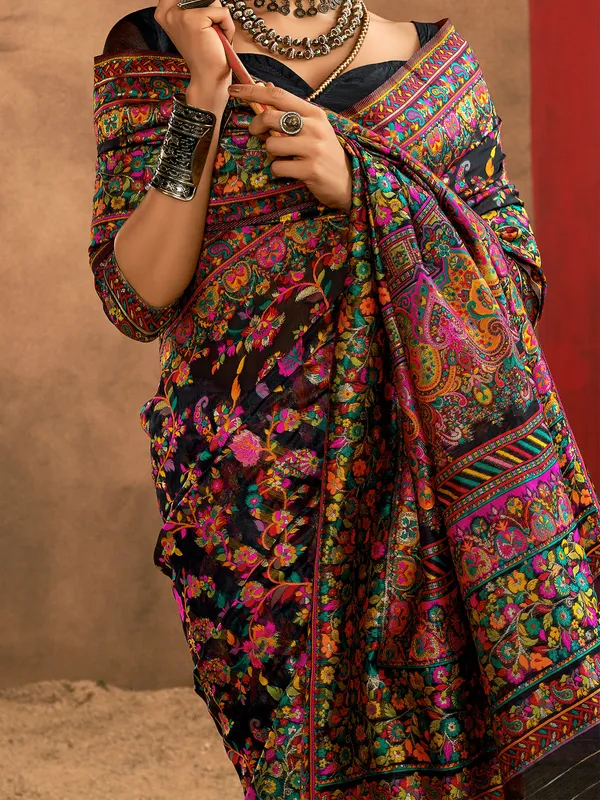Women's_Cotton_Silk_Black_Woven_Design_Designer_Saree_With_Blouse_Piece
