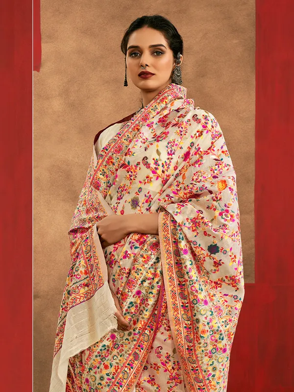 Women's_Cotton_Silk_Cream_Woven_Design_Designer_Saree_With_Blouse_Piece