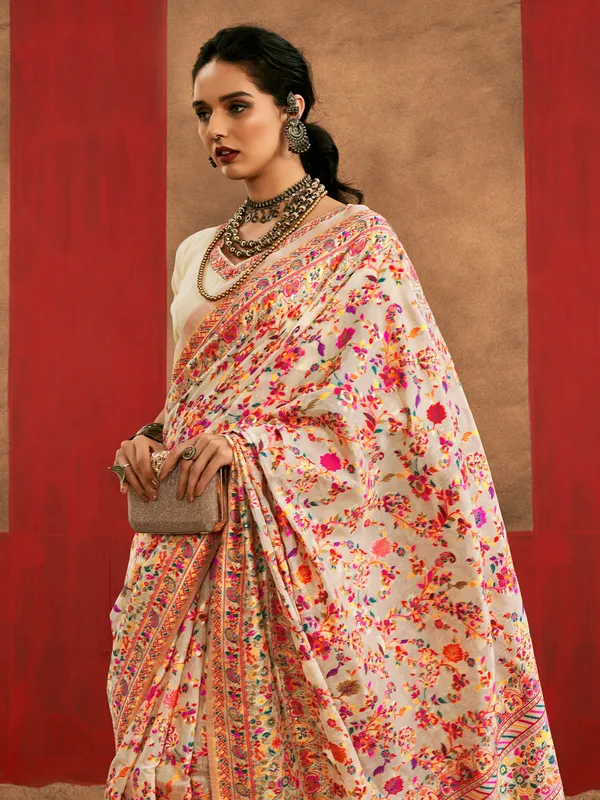 Women's_Cotton_Silk_Cream_Woven_Design_Designer_Saree_With_Blouse_Piece