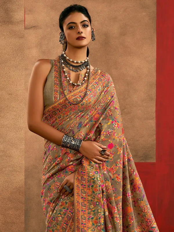 Women's_Cotton_Silk_Beige_Woven_Design_Designer_Saree_With_Blouse_Piece