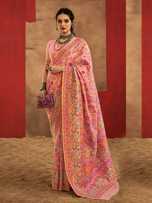 Women's_Cotton_Silk_Pink_Woven_Design_Designer_Saree_With_Blouse_Piece