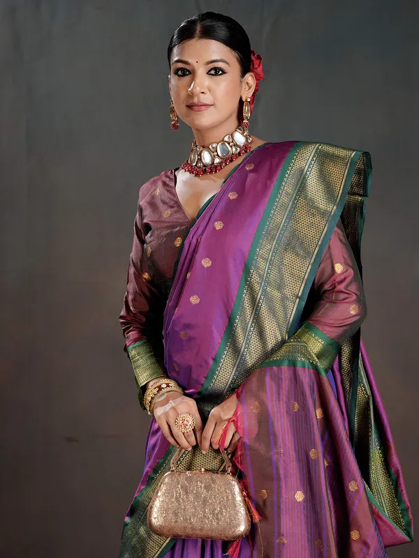 Women's_Silk_Blend_Purple_Woven_Design_Designer_Saree_With_Blouse_Piece