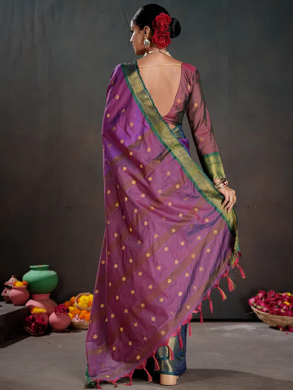Women's_Silk_Blend_Purple_Woven_Design_Designer_Saree_With_Blouse_Piece
