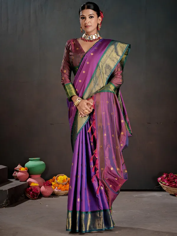 Women's_Silk_Blend_Purple_Woven_Design_Designer_Saree_With_Blouse_Piece