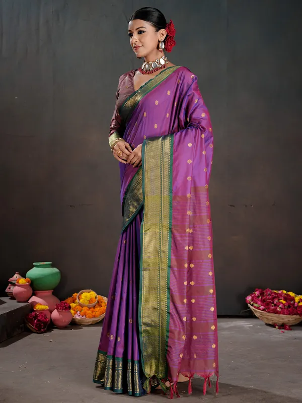 Women's_Silk_Blend_Purple_Woven_Design_Designer_Saree_With_Blouse_Piece