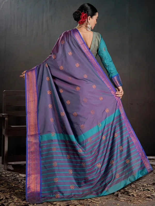 Women's_Silk_Blend_Purple_Woven_Design_Designer_Saree_With_Blouse_Piece