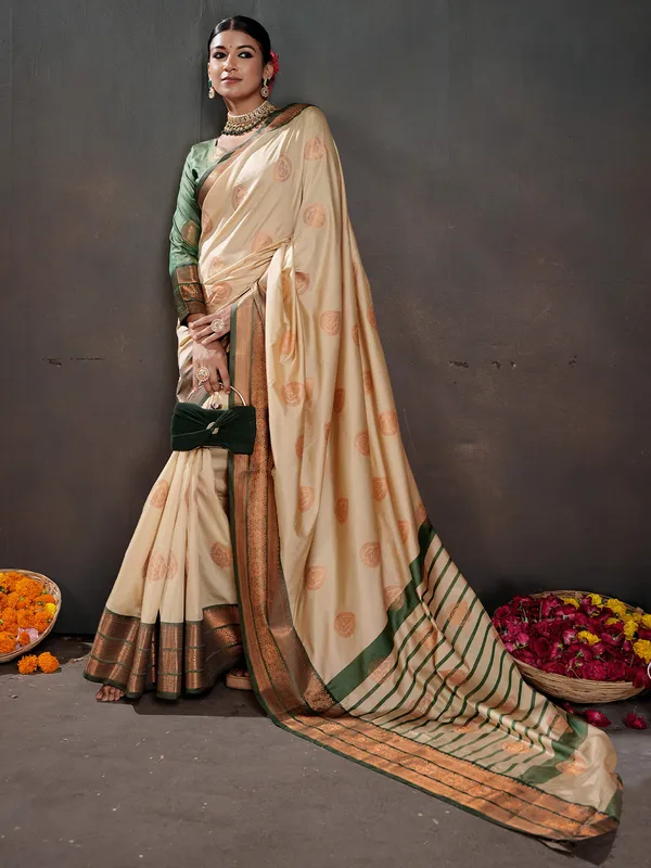 Women's_Silk_Blend_Off_White_Woven_Design_Designer_Saree_With_Blouse_Piece