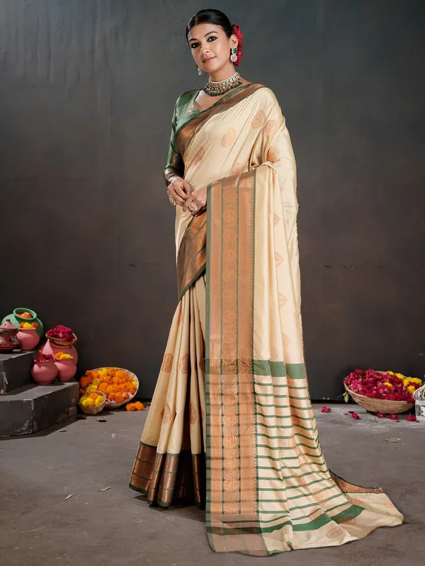 Women's_Silk_Blend_Off_White_Woven_Design_Designer_Saree_With_Blouse_Piece