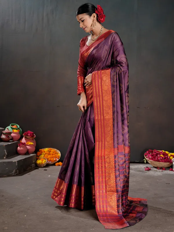 Women's_Silk_Blend_Purple_Woven_Design_Designer_Saree_With_Blouse_Piece
