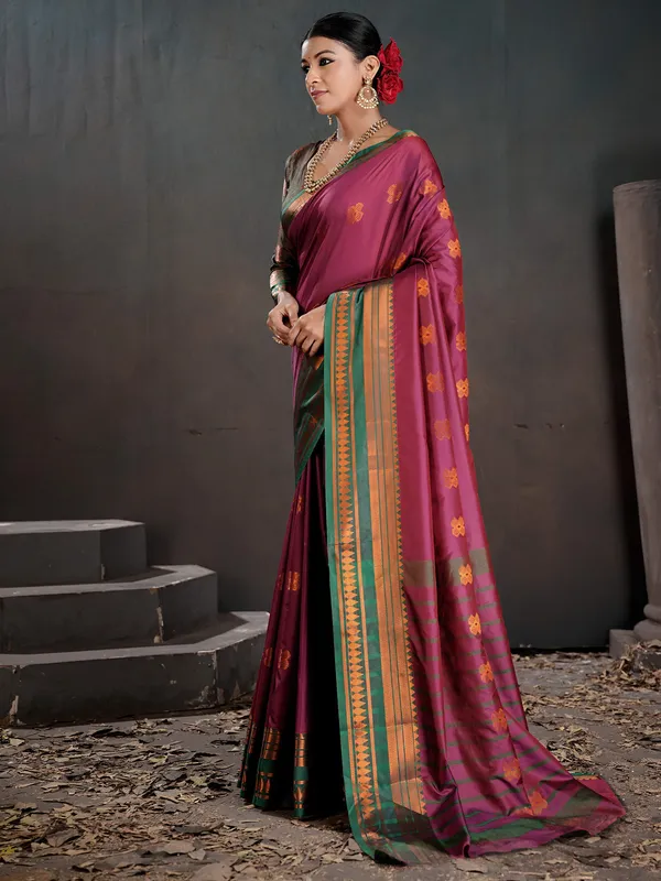 Women's_Silk_Blend_Purple_Woven_Design_Designer_Saree_With_Blouse_Piece