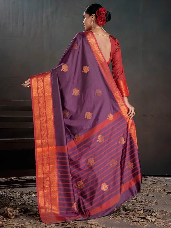 Women's_Silk_Blend_Purple_Woven_Design_Designer_Saree_With_Blouse_Piece