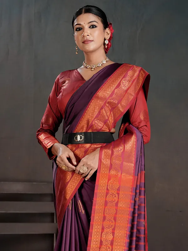 Women's_Silk_Blend_Purple_Woven_Design_Designer_Saree_With_Blouse_Piece